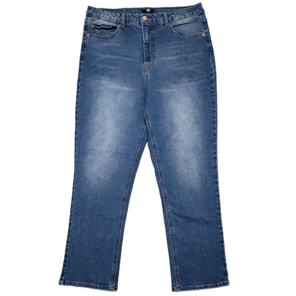 FRYE Amari High Rise Straight Leg Jeans Medium Wash Stretch Size 14/32